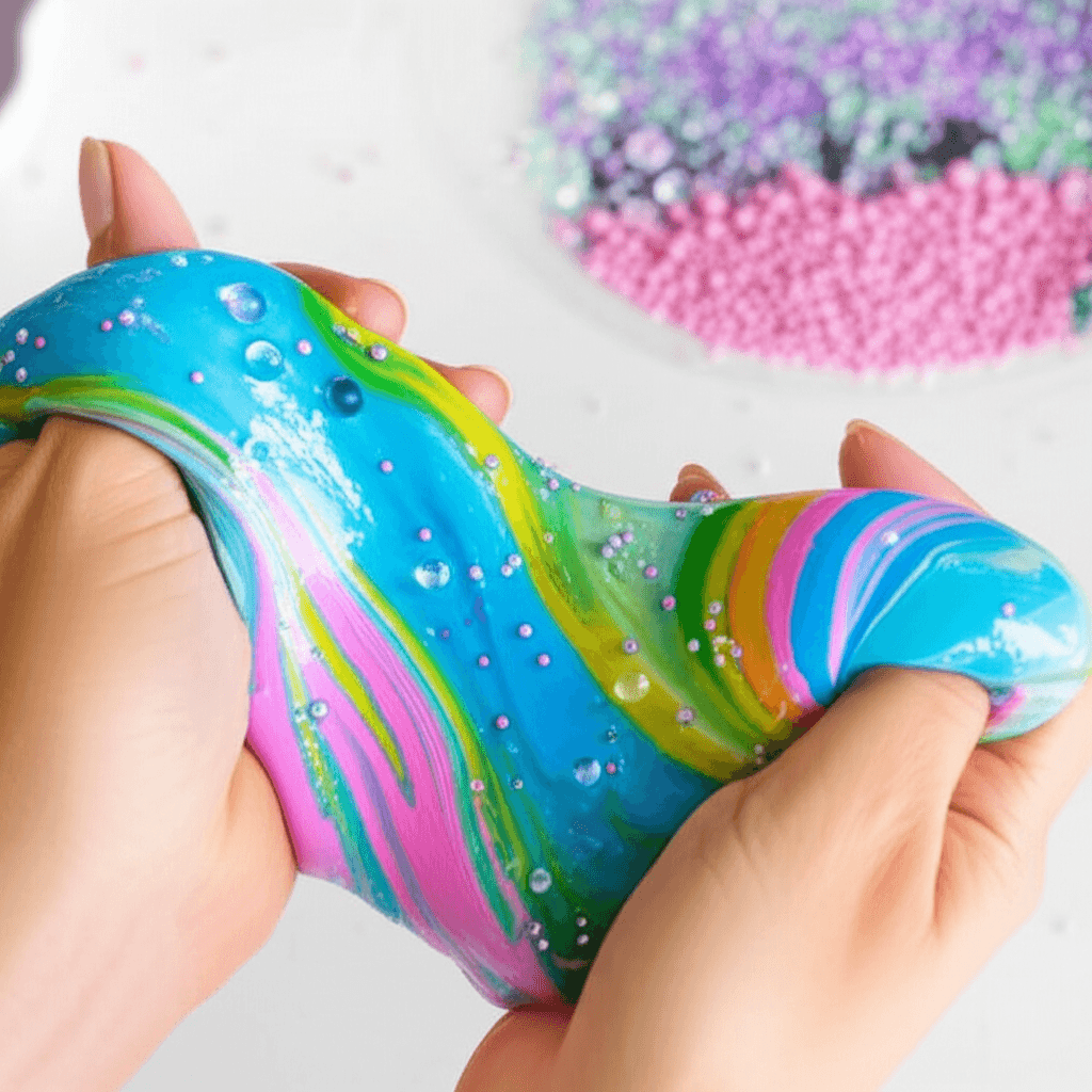 Close up of slime being mixed