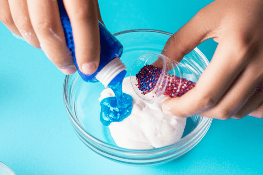Person crafting slime